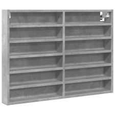 vidaXL betonszürke szerelt fa vitrinszekrény 80 x 8,5 x 58 cm bútor