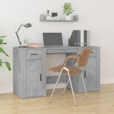 vidaXL betonszürke színű szerelt fa íróasztal szekrénnyel íróasztal