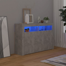 vidaXL betonszürke tálalószekrény LED-világítással 115,5 x 30 x 75 cm bútor