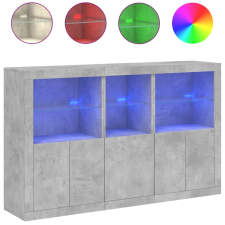 vidaXL betonszürke tálalószekrény LED-világítással 162 x 37 x 100 cm (3209145) bútor