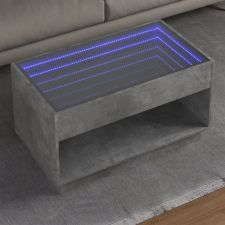 vidaXL betonszürke végtelen hatású LED-es dohányzóasztal 90x50x50 cm bútor