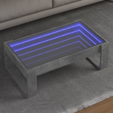 vidaXL betonszürke végtelen hatású LED-es dohányzóasztal 90x53x30 cm bútor