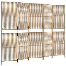 vidaXL bézs 5-paneles polyrattan térelválasztó (365383) bútor