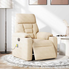 vidaXL bézs mikroszálas szövet elektromos dönthető masszázsfotel (3303085) masszázsfotel