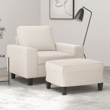 vidaXL bézs mikroszálas szövet kanapéfotel lábtartóval 60 cm bútor