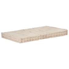 vidaXL bézs pamut raklappadló-párna 120 x 80 x 10 cm kerti bútor