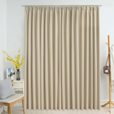 vidaXL bézsszínű sötétítőfüggöny kampókkal 290 x 245 cm lakástextília