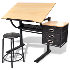 vidaXL Billenthető Asztal Iróasztal Székkel íróasztal