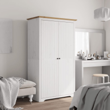 vidaXL BODO fehér és barna tömör fenyőfa ruhásszekrény 101x52x176,5 cm bútor