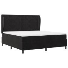 vidaXL Bokszrugós Ágy Matraccal Fekete 180x200 cm Bársony (3340996) ágy és ágykellék