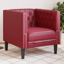 vidaXL bordó műbőr Chesterfield kanapéfotel bútor