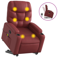 vidaXL bordó műbőr dönthető masszázs- és állófotel (3204669) masszázsfotel