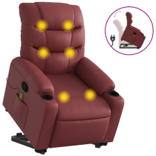 vidaXL bordó műbőr dönthető masszázs- és állófotel (3206610) masszázsfotel