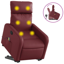 vidaXL bordó műbőr dönthető masszázs- és állófotel (3206760) bútor