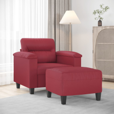 vidaXL bordó műbőr kanapéfotel lábtartóval 60 cm bútor