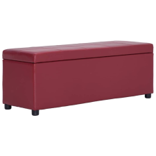 vidaXL bordó műbőr pad tárolórekesszel 116 cm bútor