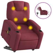 vidaXL bordó szövet dönthető elektromos álló masszázsfotel (3204407) masszázsfotel