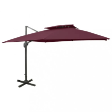 vidaXL Bordóvörös dupla tetejű konzolos napernyő 300 x 300 cm kerti bútor