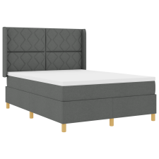 vidaXL Box Rugós Ágy Matrac & LED Sötétszürke 140x200 cm Szövet (3343757) ágy és ágykellék