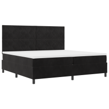 vidaXL Box Rugós Ágy Matraccal & LED Fekete 200x200 cm Bársony (3343402) ágy és ágykellék