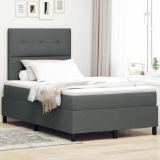 vidaXL Box Spring Ágy Matrac & LED Sötétszürke 120x200 cm Szövet ágy és ágykellék