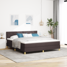 vidaXL Box Spring Ágy Matrac és LED Sötétbarna 180x200 cm Szövet ágy és ágykellék