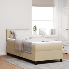 vidaXL Box Spring Ágy Matrac Kellemes Zöld Szürke 80x200 cm Kordbársony Szövet ágy és ágykellék