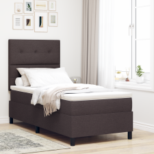 vidaXL Box Spring Ágy Matrac & LED Sötétbarna 80x200 cm Szövet ágy és ágykellék
