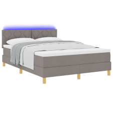 vidaXL Box Spring Ágy Matrac & LED Taupe 160x200 cm Szövet (3342531) ágy és ágykellék