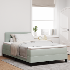 vidaXL Box Spring Ágy Matrac nélkül Világosszürke Kicsi Dupla Bársonyos ágy és ágykellék