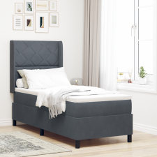 vidaXL Box Spring Ágy Matrac Sötétszürke 80x200 cm Bársony ágy és ágykellék