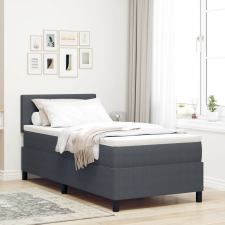 vidaXL Box Spring Ágy Matrac Sötétszürke Egyszemélyes Kordbársony Textil ágy és ágykellék