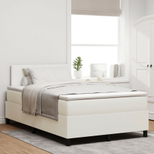 vidaXL Box Spring Ágy Matracc Krém 120x200 cm Kordbársony ágy és ágykellék
