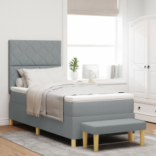 vidaXL Box Spring Ágy Matraccal & Pad Világosszürke 90x190 cm Szövet ágy és ágykellék