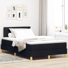 vidaXL Box Spring Ágy Matraccal és LED Fekete 120x200 cm Szövet ágy és ágykellék