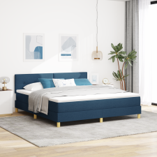 vidaXL Box Spring Ágy Matraccal és LED Kék 180x200 cm Szövet ágy és ágykellék