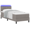 vidaXL Box Spring Ágy Matraccal és LED Taupe 80x200 cm Szövet (3342244)