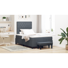 vidaXL Box Spring Ágy Matraccal és Pad Dark Grey 120x190 cm Bársony ágy és ágykellék