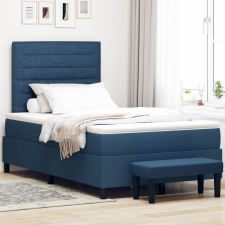 vidaXL Box Spring Ágy Matraccal és Pad Kék 120x190 cm Szövet ágy és ágykellék
