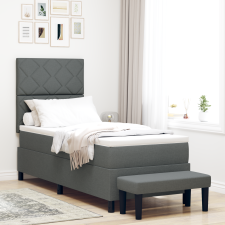 vidaXL Box Spring Ágy Matraccal és Pad Sötétszürke 80x200 cm Szövet ágy és ágykellék
