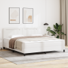 vidaXL Box Spring Ágy Matraccal Fehér Super King Műbőr