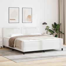 vidaXL Box Spring Ágy Matraccal Fehér Super King Műbőr ágy és ágykellék