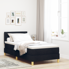 vidaXL Box Spring ágy matraccal Fekete 90x200 cm Szövet ágy és ágykellék