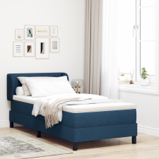 vidaXL Box Spring Ágy Matraccal Kék 90x200 cm Szövet ágy és ágykellék