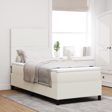 vidaXL Box Spring Ágy Matraccal Krém 100x200 cm Corduroy Szövet ágy és ágykellék