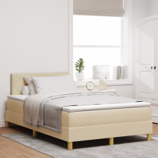 vidaXL Box Spring Ágy Matraccal Krém 120x200 cm Szövet ágy és ágykellék