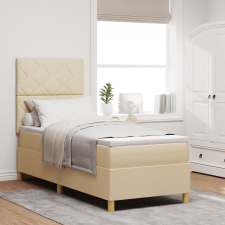 vidaXL Box Spring Ágy Matraccal Krém 80x200 cm Szövet ágy és ágykellék