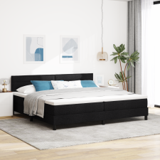 vidaXL Box Spring Ágy Matraccal & LED fekete 200x200 cm szövet ágy és ágykellék