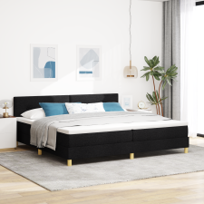 vidaXL Box Spring Ágy Matraccal & LED Fekete 200x200 cm Szövet ágy és ágykellék