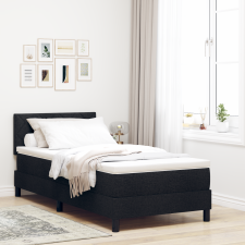 vidaXL Box Spring Ágy Matraccal & LED Fekete 90x190 cm Szövet ágy és ágykellék